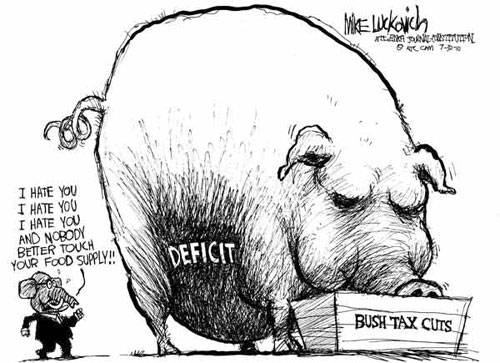 deficit-pig-eating-bush-tax-cuts